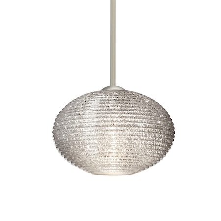 Besa Lighting Pape 12 Cord Pendant, Glitter, Satin Nickel Finish, 1x9W LED 1TT-4913GL-LED-SN